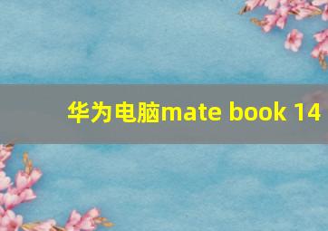 华为电脑mate book 14